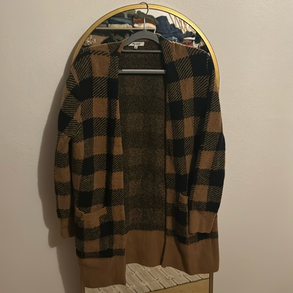 Madewell gingham size M, tan & black